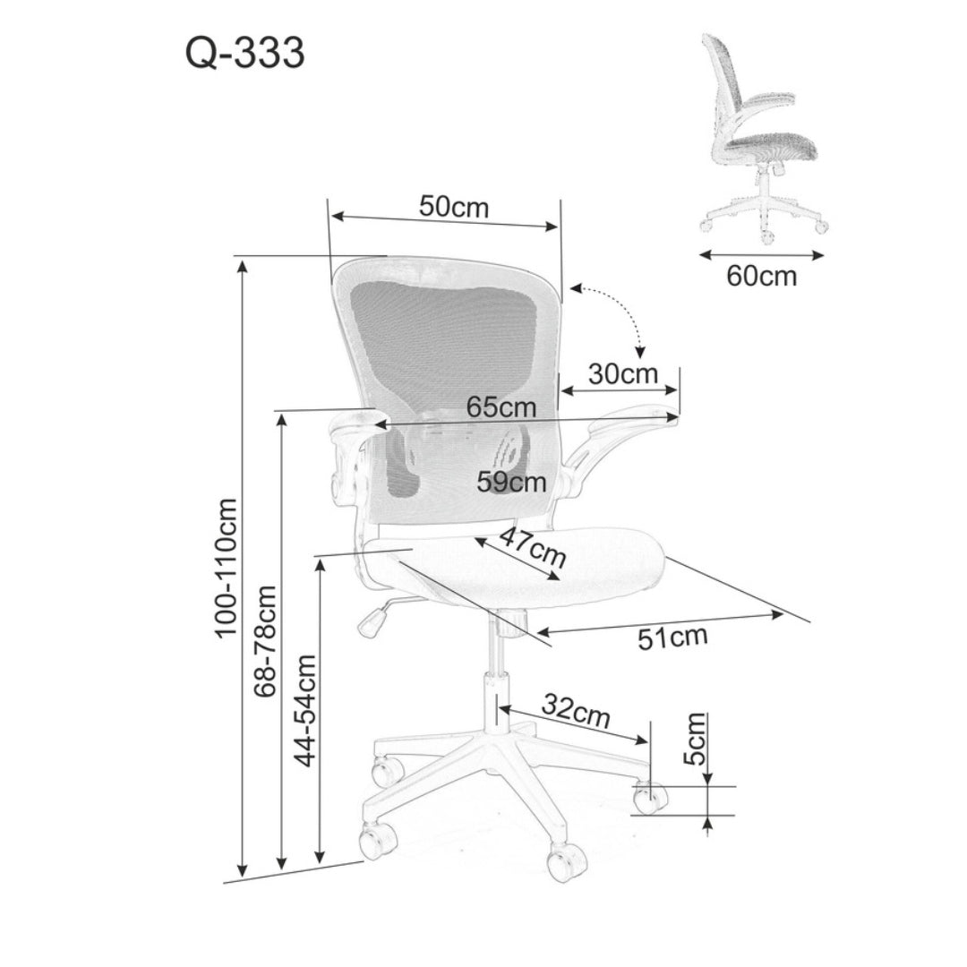 Biroja Krēsls Q-333 PELĒKS/ZILS