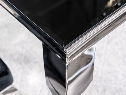 Table PRINCE BLACK/CHROME 150X90