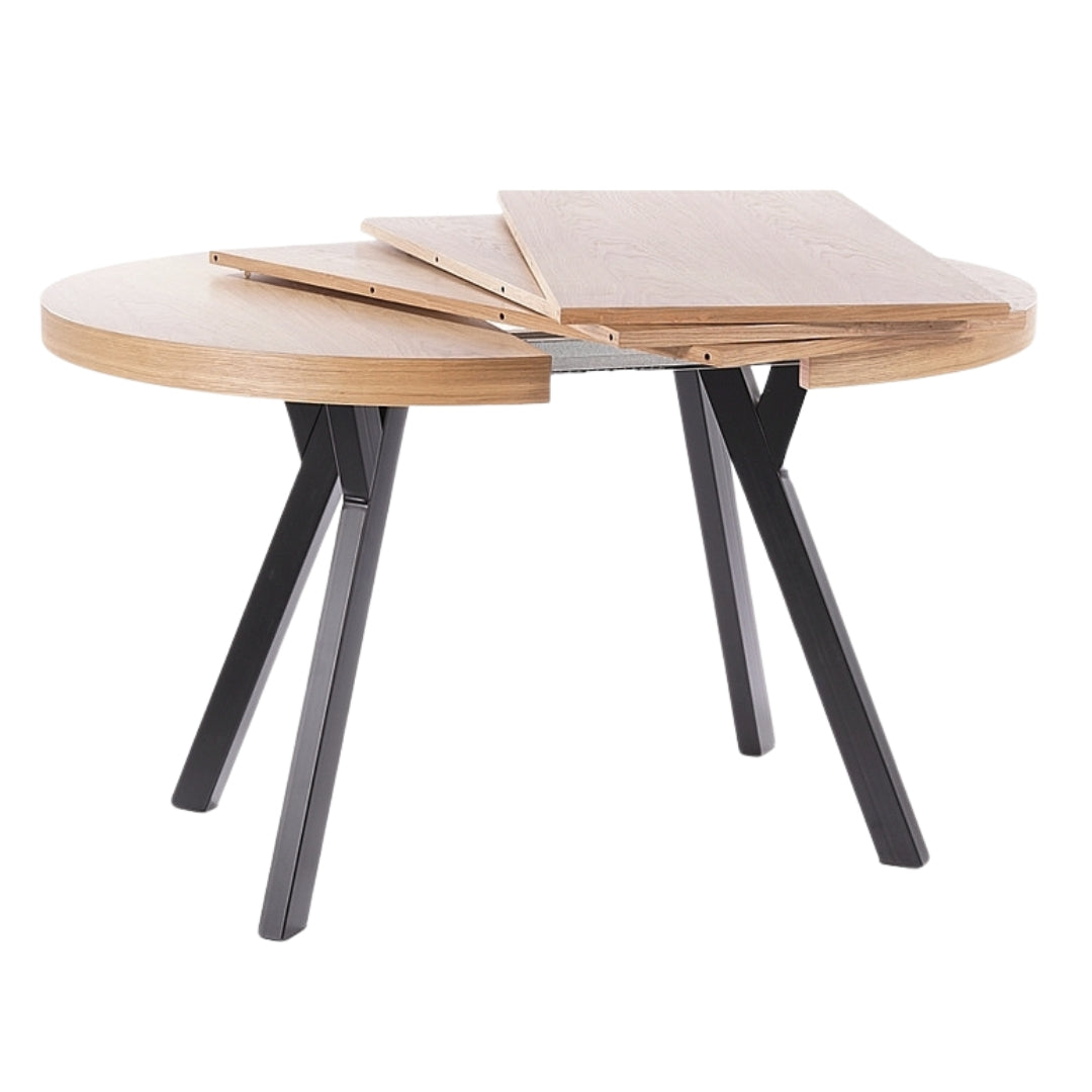 Table DOMINGO NATURAL OAK / BLACK VENEER FI 100 (100-250)