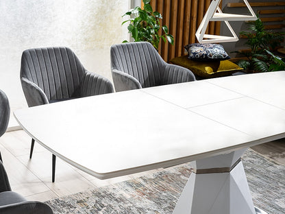 Table CORTEZ WHITE MATTE 160(210)X90