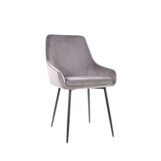 Chair ALBI VELVET BLACK FRAME/GRAY COLOR 72 