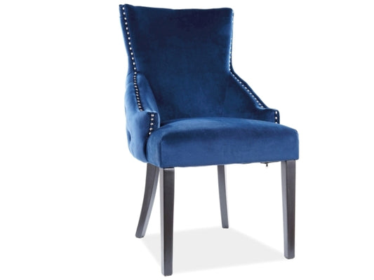 Chair GEORGE VELVET BLACK FRAME/NAVY BLUE BLUVEL 86