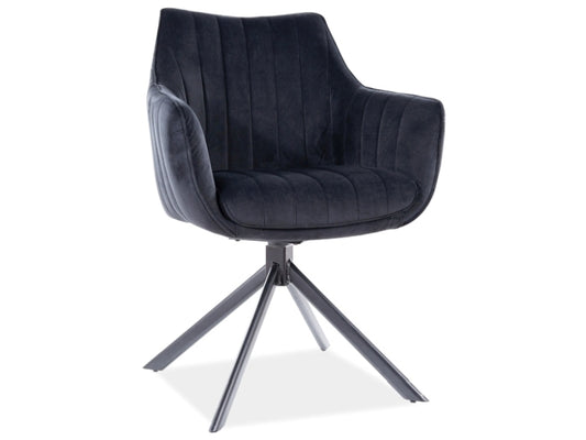 Chair AZALIA VELVET BLACK FRAME/BLACK BLUEVEL 19 