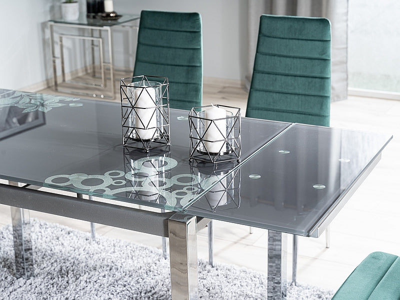 Table GD017 GRAY/CHROME 110(170)x74