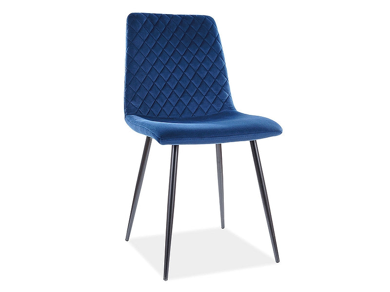 Chair IRIS VELVET BLACK FRAME/NAVY BLUE BLUVEL 86