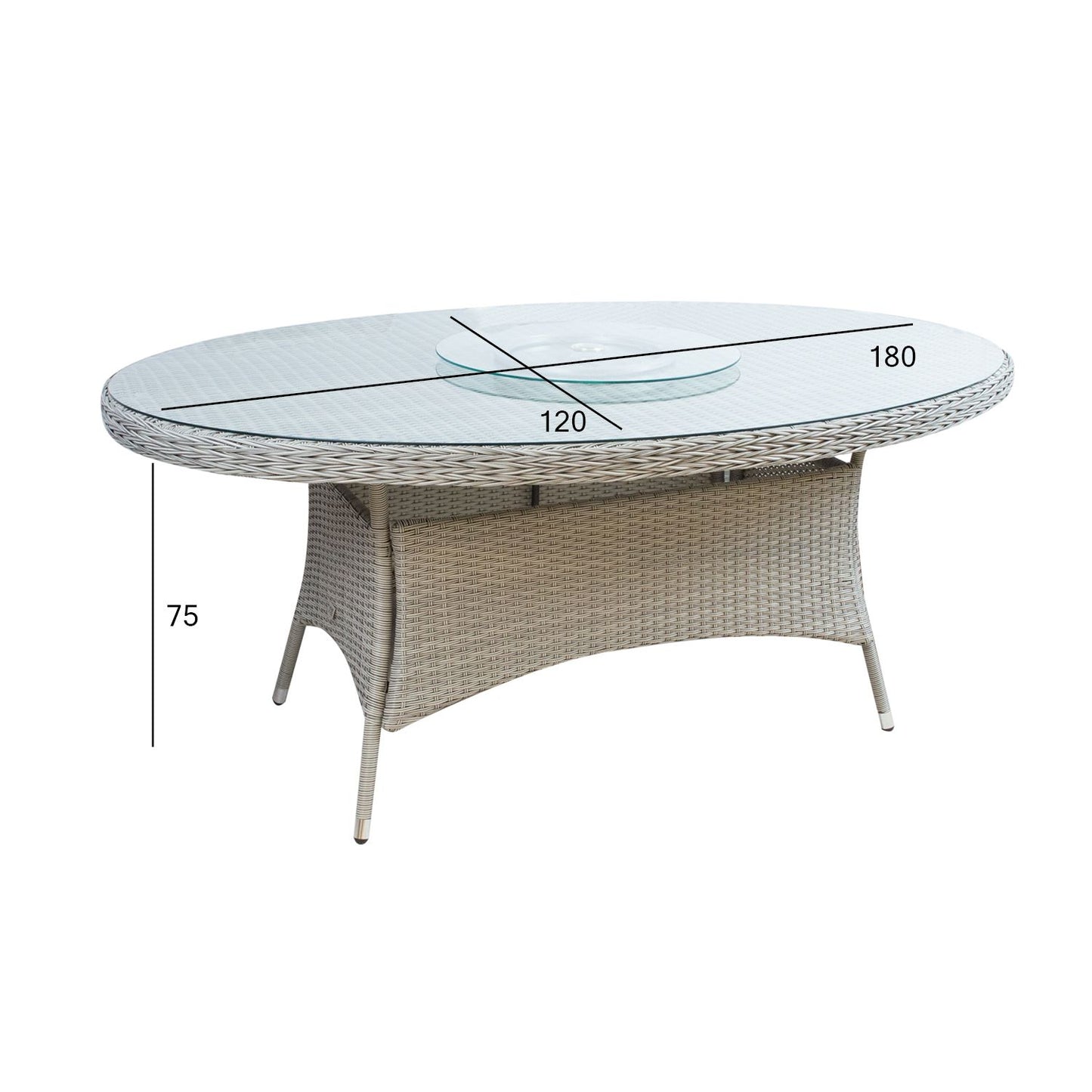 Table ASCOT 180x120xH75cm, gray 