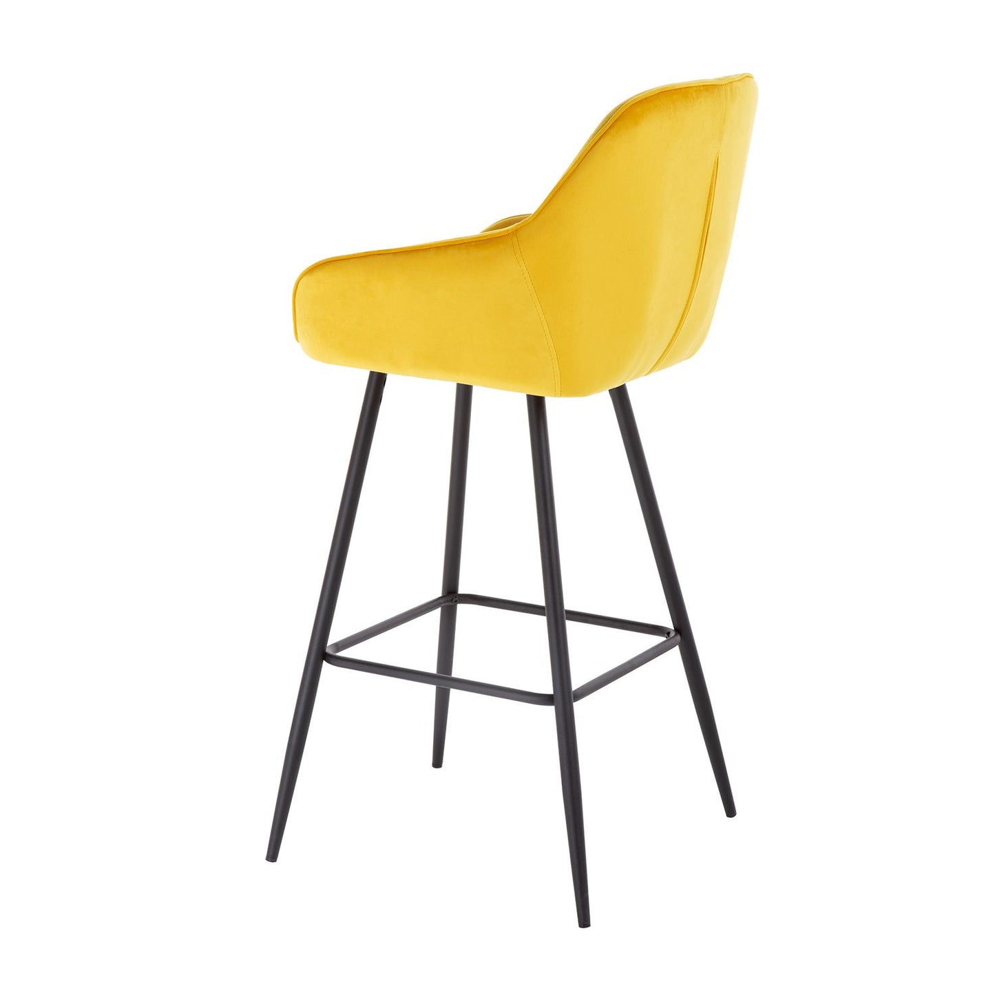 Bar stool BRITA, yellow velvet 