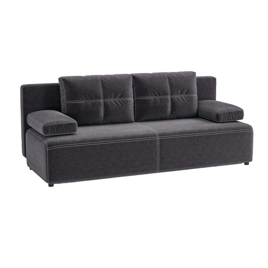 Sofa-bed MUNICH with storage box, dark gray