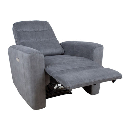 Lounge chair GASTON with electric mechanism, gray velvet 