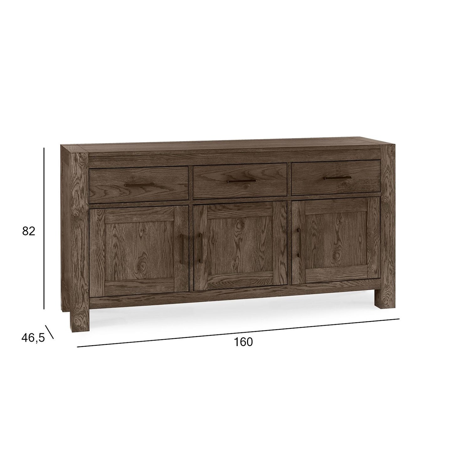 Chest of drawers TURIN with 3 drawers and 3 doors, color: smoky oak 