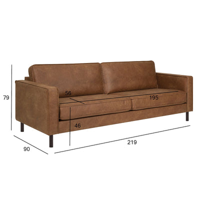 Sofa LUCAS 3-seater, brown