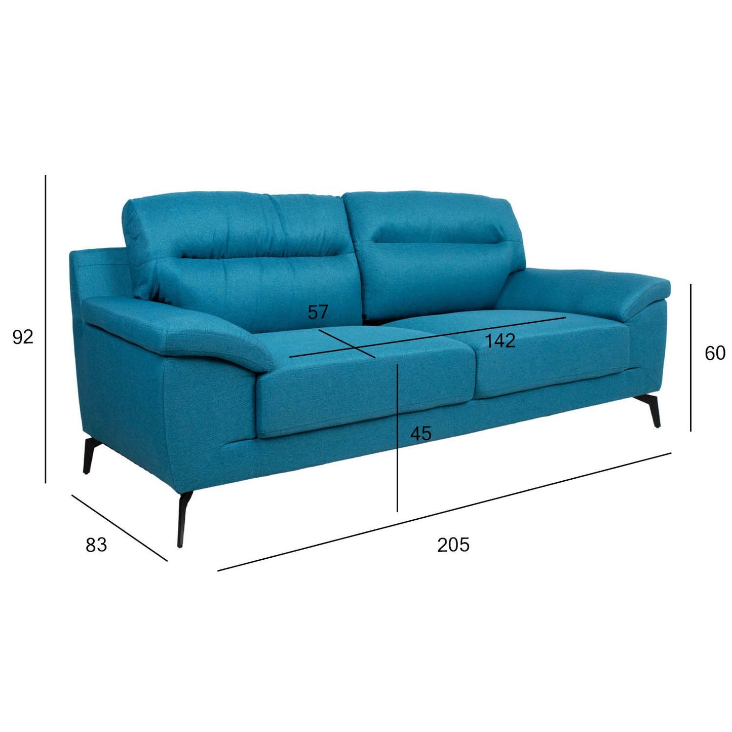 Sofa ENZO 3-seater, ocean blue