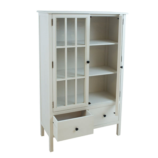 Display cabinet DEVON 80.5x35xH136cm, white