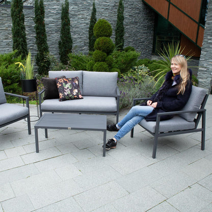 Garden furniture set ADRIO table, sofa and 2 chairs, dark gray 