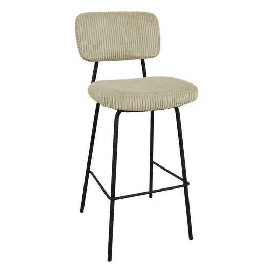 Bar stool KEIU 46x49xH107cm, light beige corduroy 