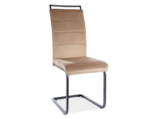 Chair H441 VELVET BLACK FRAME/BEIGE COLOR. 191