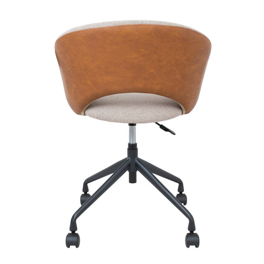 Work chair KARINA with castors, beige/light brown 