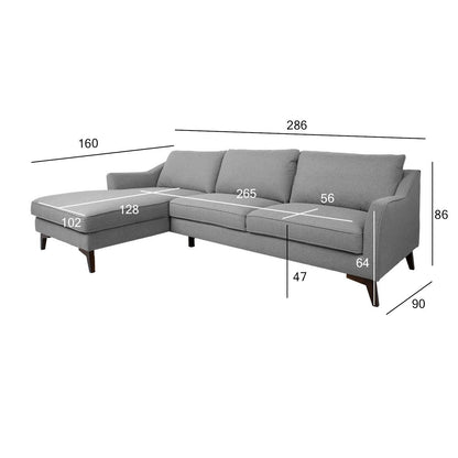 Corner sofa BIRGIT KS, gray