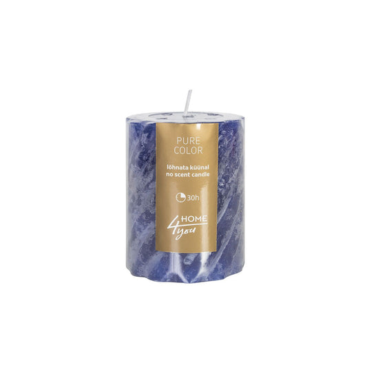 Candle PURE COLOR, D6.8xH9.5cm, blue (unscented)