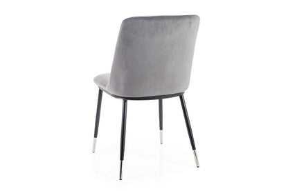 Chair JILL VELVET BLACK/CHROME FRAME / GRAY BLUVEL 14 