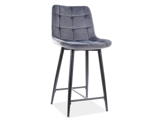 Bar Chair CHIC H-2 VELVET BLACK FRAME / GRAY BLUVEL 14 