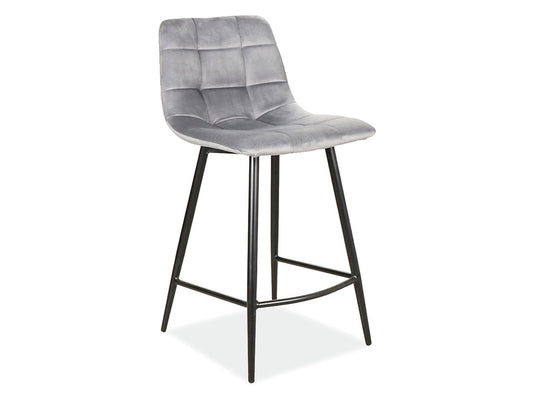 Bar Chair MILA H-2 VELVET BLACK FRAME/GRAY BLUVEL 14 