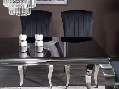 Table PRINCE BLACK/CHROME 150X90