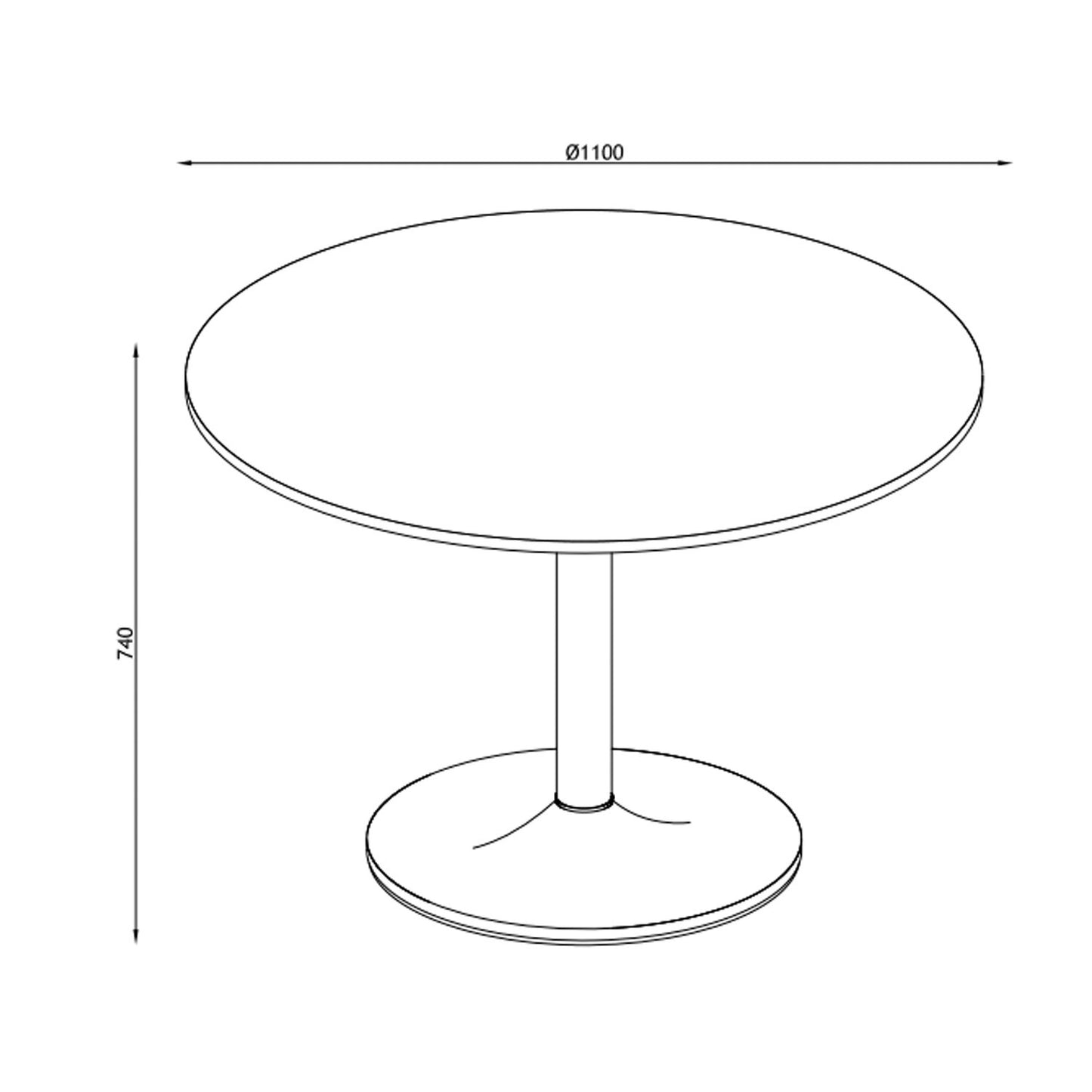 Galds IBIZA D110x74cm, balts