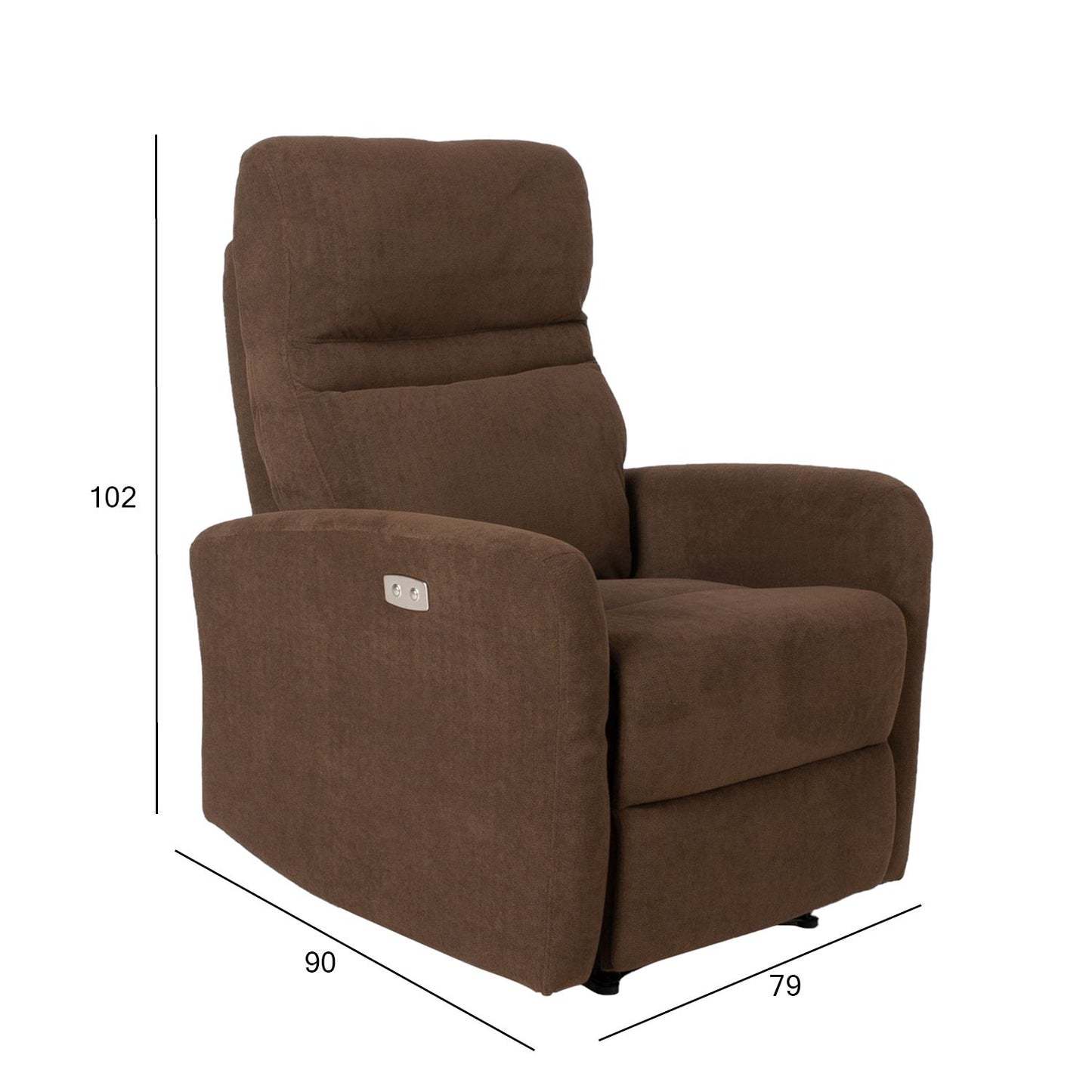 Lounge chair SAHARA with electric mechanism 79x90xH102cm, chocolate brown 