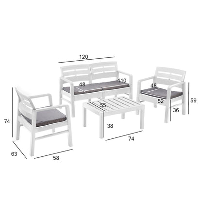 Garden furniture set JAVA table, bench, 2 chairs