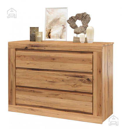 KONGO - Chest of drawers with 4 drawers / Brown Light beech (beech wood with core) 