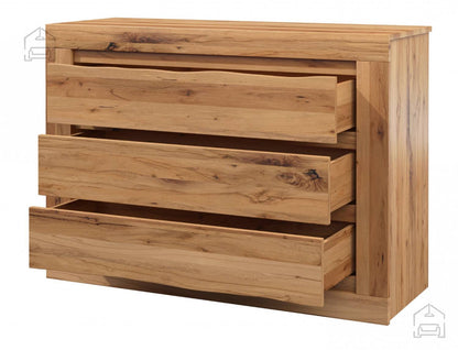 KONGO - Chest of drawers with 4 drawers / Brown Light beech (beech wood with core) 