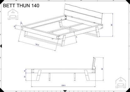 KONGO - Bed 140 (without frame) / Brown Light bookcase 