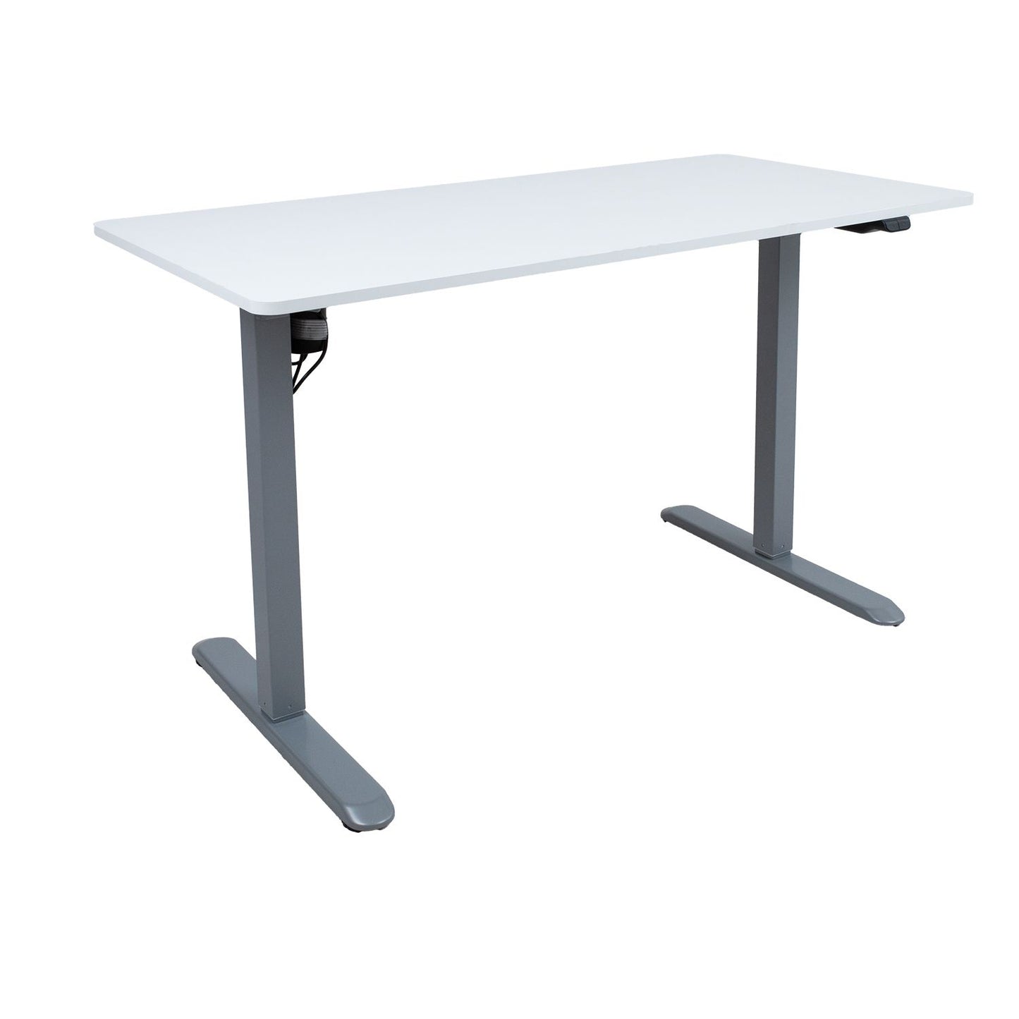 Desk ERGO LIGHT with 1 motor 120x60cm, silver gray/white 