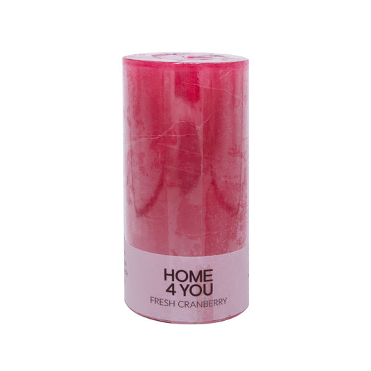 Candle FRESH CRANBERRY, D6.8xH14cm, dark pink (cranberry scent) 