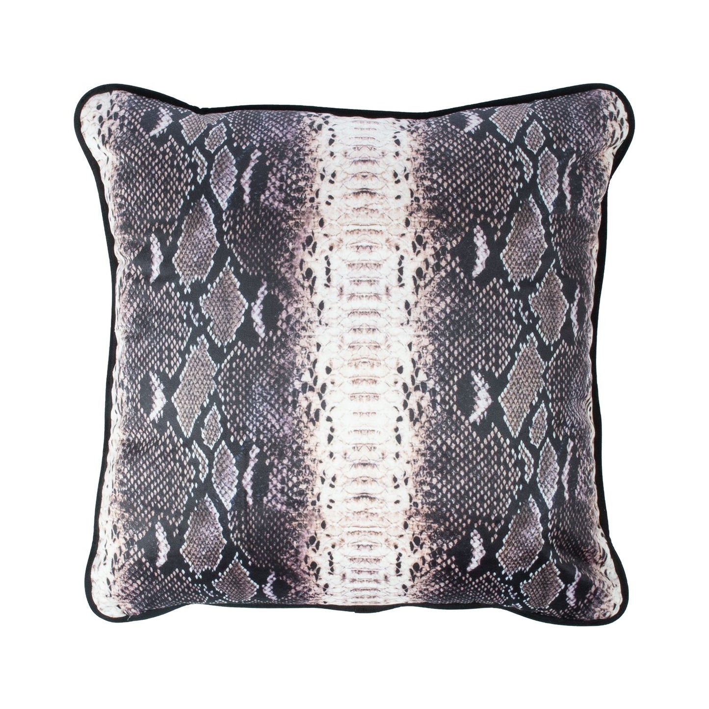 Pillow BLACK HOLLY 45x45cm, snake pattern on a black background