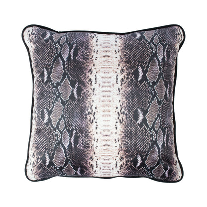 Pillow BLACK HOLLY 45x45cm, snake pattern on a black background