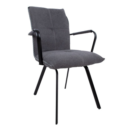 Chair EDDY with armrests, gray 