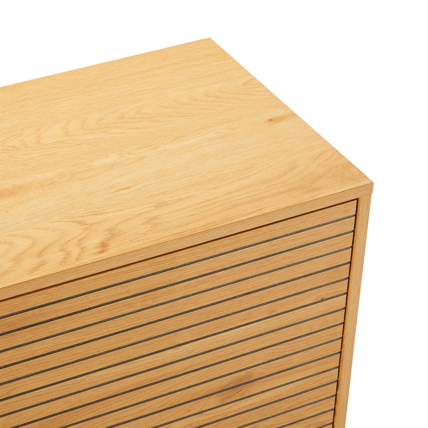 Chest of drawers LINE 110x40xH74cm, melamine with oak pattern