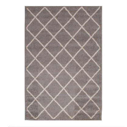 Carpet LOTTO-9, 100x150cm, light gray/white diamond