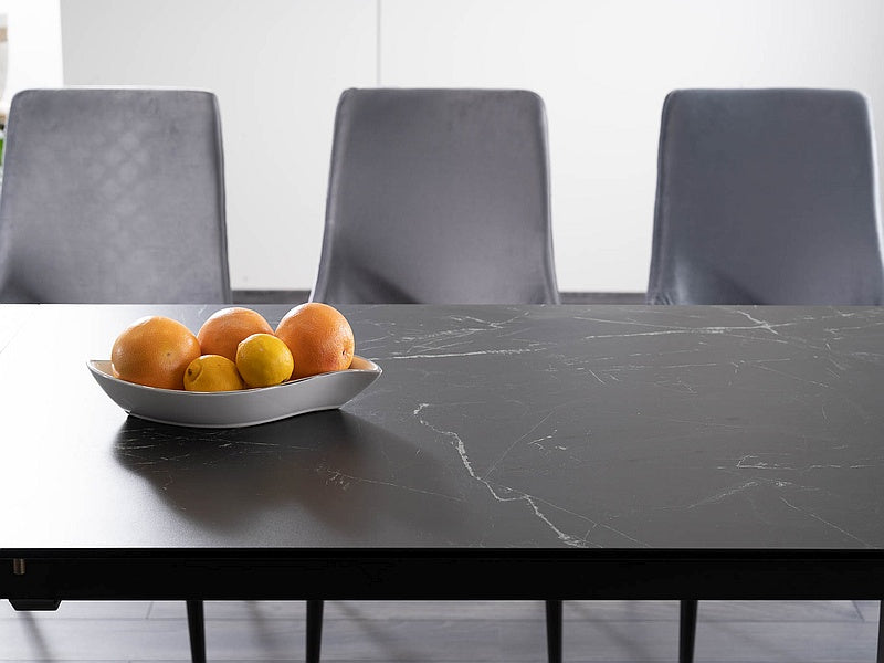 Table METROPOL CERAMIC BLACK MARBLE EFFECT/BLACK MATTE 120(180)X80