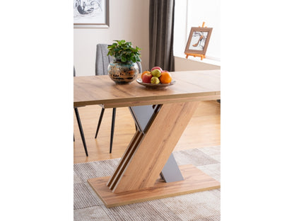 Table EXEL OAK COLOR WOTAN / SILVER 140(180)X85 (D)