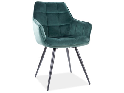 Chair LILY VELVET BLACK FRAME/GREEN BLUVEL78 