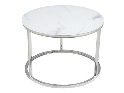 Coffee table ATLANTA B II WHITE MARBLE EFFECT / CHROME SET