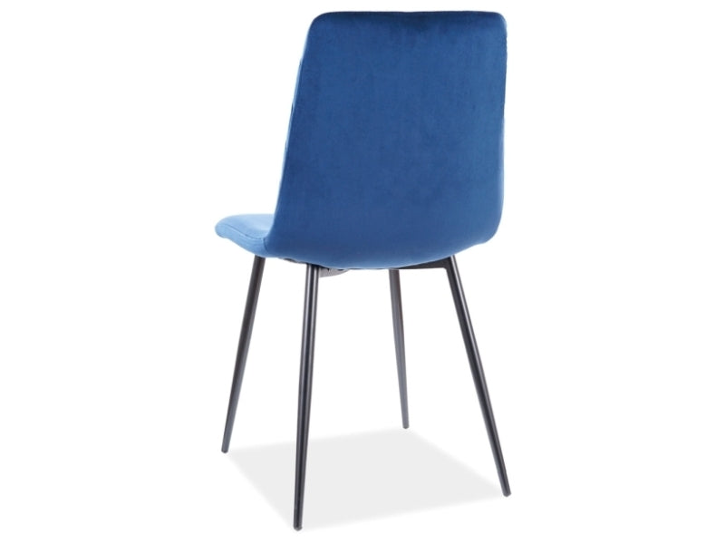 Chair IRIS VELVET BLACK FRAME/NAVY BLUE BLUVEL 86