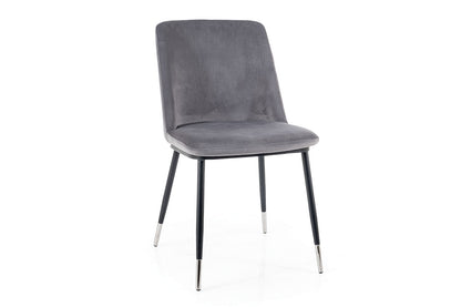 Chair JILL VELVET BLACK/CHROME FRAME / GRAY BLUVEL 14 