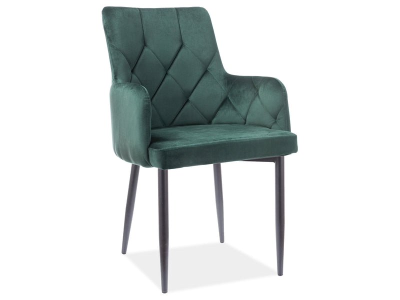 Chair RICARDO B VELVET BLACK FRAME / GREEN BLUVEL78