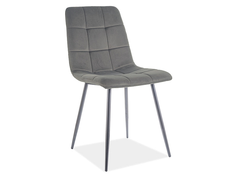 Chair MILA MATT VELVET 85 BLACK FRAME / GRAY 