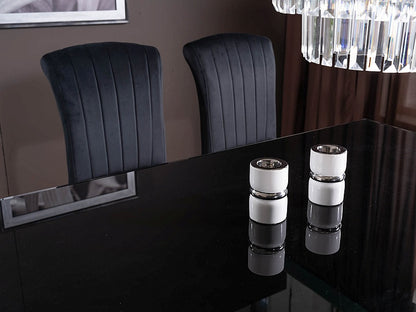 Table PRINCE BLACK/CHROME 150X90