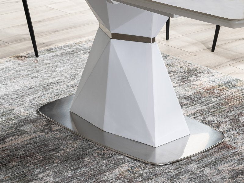 Table CORTEZ WHITE MATTE 160(210)X90